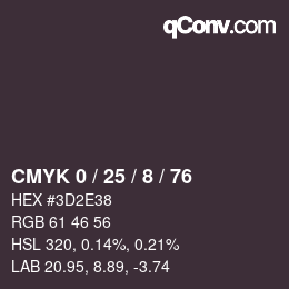 Color code: CMYK 0 / 25 / 8 / 76 | qconv.com