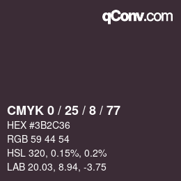 Color code: CMYK 0 / 25 / 8 / 77 | qconv.com