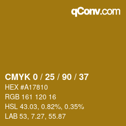 Color code: CMYK 0 / 25 / 90 / 37 | qconv.com