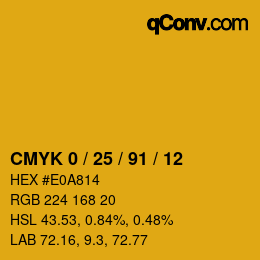 Color code: CMYK 0 / 25 / 91 / 12 | qconv.com
