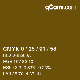 Color code: CMYK 0 / 25 / 91 / 58 | qconv.com