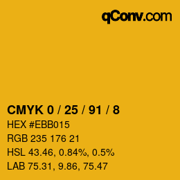 Color code: CMYK 0 / 25 / 91 / 8 | qconv.com