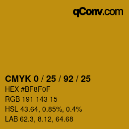 Color code: CMYK 0 / 25 / 92 / 25 | qconv.com
