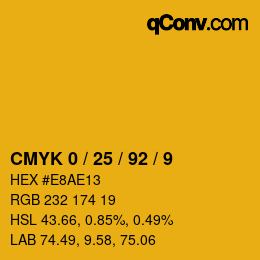 Color code: CMYK 0 / 25 / 92 / 9 | qconv.com