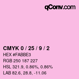 Color code: CMYK 0 / 25 / 9 / 2 | qconv.com