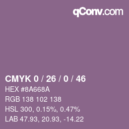 カラーコード: CMYK 0 / 26 / 0 / 46 | qconv.com