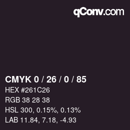 Color code: CMYK 0 / 26 / 0 / 85 | qconv.com