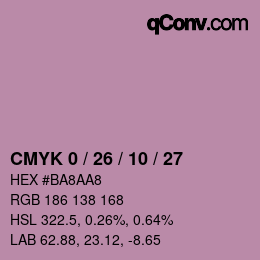 Color code: CMYK 0 / 26 / 10 / 27 | qconv.com