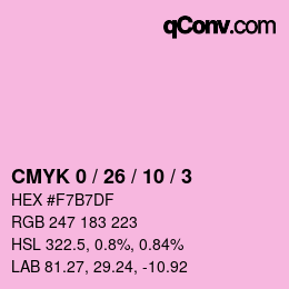 カラーコード: CMYK 0 / 26 / 10 / 3 | qconv.com