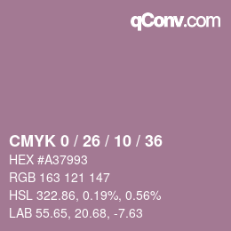 颜色代码: CMYK 0 / 26 / 10 / 36 | qconv.com