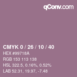 颜色代码: CMYK 0 / 26 / 10 / 40 | qconv.com