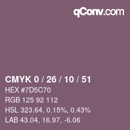 颜色代码: CMYK 0 / 26 / 10 / 51 | qconv.com