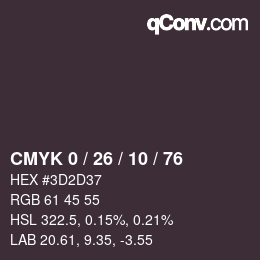 Color code: CMYK 0 / 26 / 10 / 76 | qconv.com
