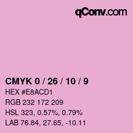 Color code: CMYK 0 / 26 / 10 / 9 | qconv.com