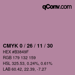Color code: CMYK 0 / 26 / 11 / 30 | qconv.com