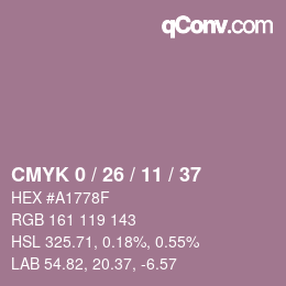 Color code: CMYK 0 / 26 / 11 / 37 | qconv.com