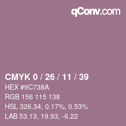 Código de color: CMYK 0 / 26 / 11 / 39 | qconv.com