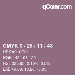 Color code: CMYK 0 / 26 / 11 / 43 | qconv.com