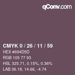 カラーコード: CMYK 0 / 26 / 11 / 59 | qconv.com