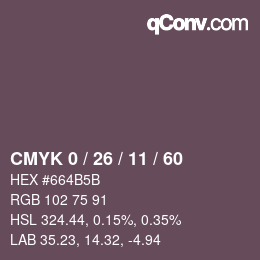 Color code: CMYK 0 / 26 / 11 / 60 | qconv.com