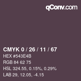 Color code: CMYK 0 / 26 / 11 / 67 | qconv.com