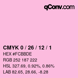 カラーコード: CMYK 0 / 26 / 12 / 1 | qconv.com