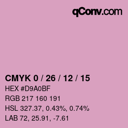 カラーコード: CMYK 0 / 26 / 12 / 15 | qconv.com