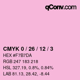 カラーコード: CMYK 0 / 26 / 12 / 3 | qconv.com