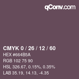 カラーコード: CMYK 0 / 26 / 12 / 60 | qconv.com