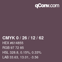 Color code: CMYK 0 / 26 / 12 / 62 | qconv.com