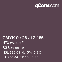 Color code: CMYK 0 / 26 / 12 / 65 | qconv.com