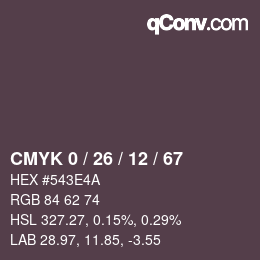 Color code: CMYK 0 / 26 / 12 / 67 | qconv.com