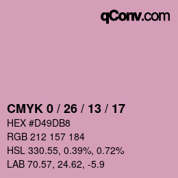颜色代码: CMYK 0 / 26 / 13 / 17 | qconv.com