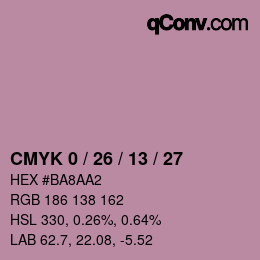 Color code: CMYK 0 / 26 / 13 / 27 | qconv.com