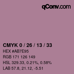 Color code: CMYK 0 / 26 / 13 / 33 | qconv.com