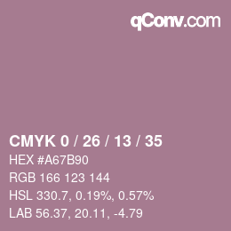 Código de color: CMYK 0 / 26 / 13 / 35 | qconv.com