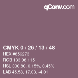 颜色代码: CMYK 0 / 26 / 13 / 48 | qconv.com