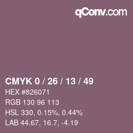 Color code: CMYK 0 / 26 / 13 / 49 | qconv.com