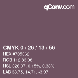 カラーコード: CMYK 0 / 26 / 13 / 56 | qconv.com