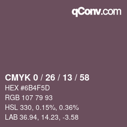カラーコード: CMYK 0 / 26 / 13 / 58 | qconv.com