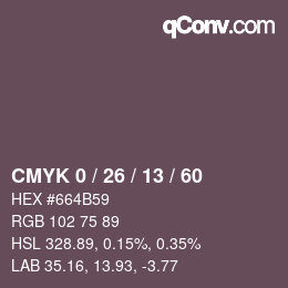 カラーコード: CMYK 0 / 26 / 13 / 60 | qconv.com