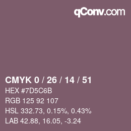 Color code: CMYK 0 / 26 / 14 / 51 | qconv.com