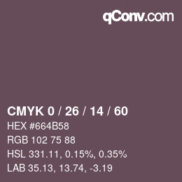 カラーコード: CMYK 0 / 26 / 14 / 60 | qconv.com