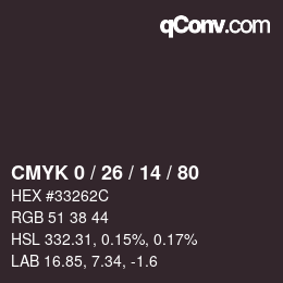 Color code: CMYK 0 / 26 / 14 / 80 | qconv.com