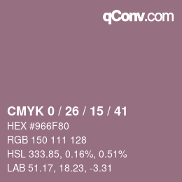 Color code: CMYK 0 / 26 / 15 / 41 | qconv.com