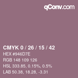 Color code: CMYK 0 / 26 / 15 / 42 | qconv.com