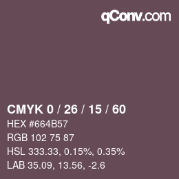 Color code: CMYK 0 / 26 / 15 / 60 | qconv.com