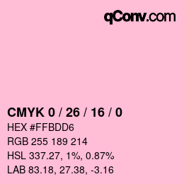 Color code: CMYK 0 / 26 / 16 / 0 | qconv.com