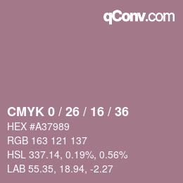 Código de color: CMYK 0 / 26 / 16 / 36 | qconv.com