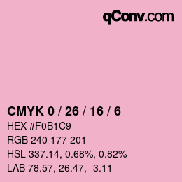 颜色代码: CMYK 0 / 26 / 16 / 6 | qconv.com